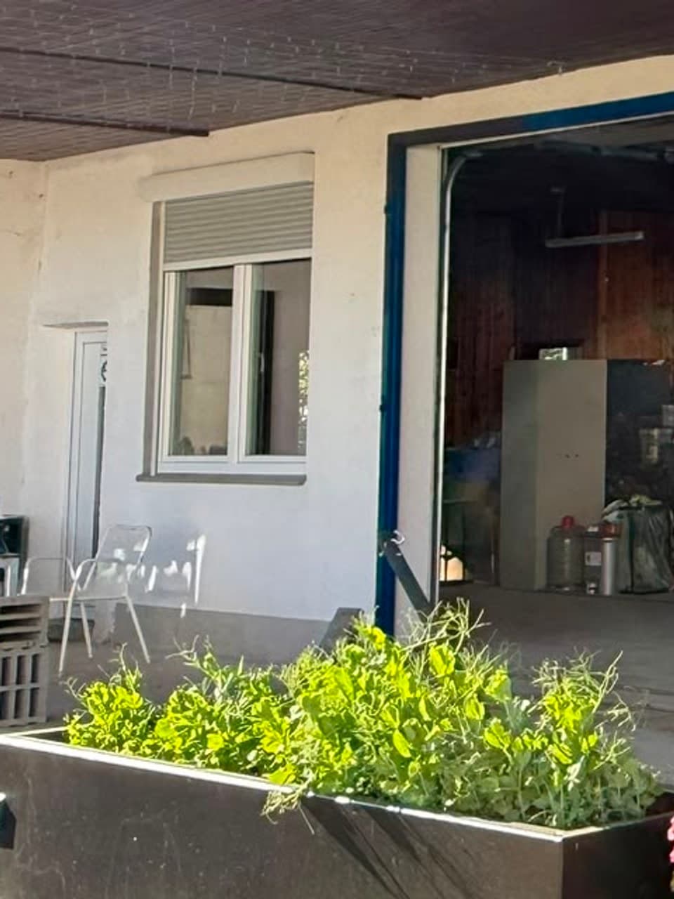Vorher: klassischer weißer Aufsatzrollladen an einer Altbaufassade